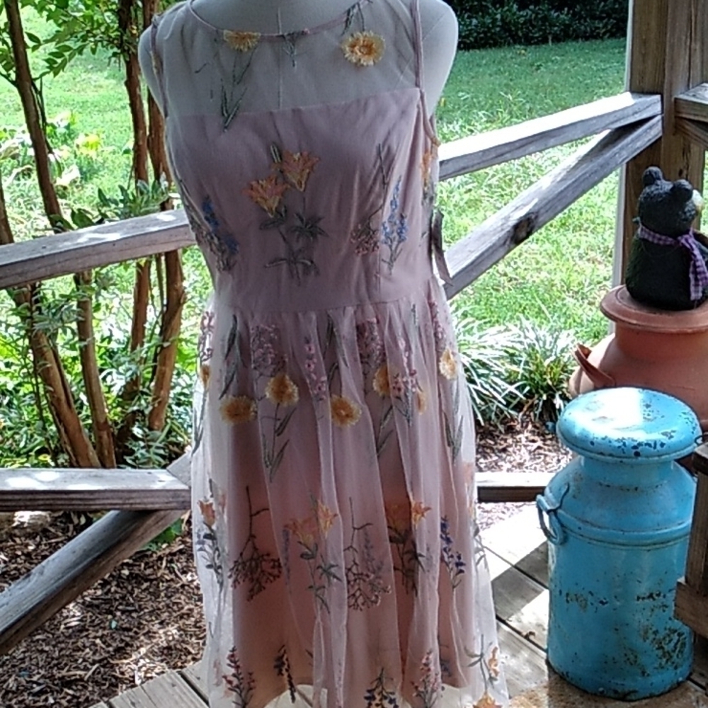 Jessica Howard floral embroidered Illusion 10P petite dress prom bridesmaid nwt